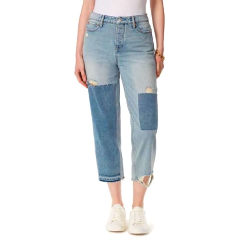 Jessica Simpson Throwback Patchwork Cropped Denim… - image 1
